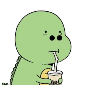 喝奶茶的小恐龙头像