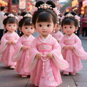 微观国风小女娃头像