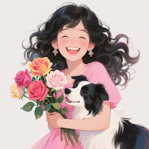 凯西和边牧嘻嘻头像