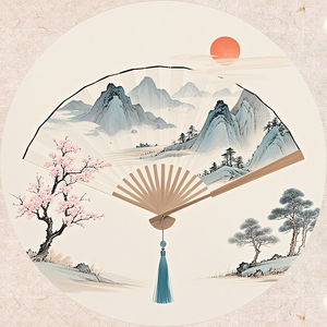 扇子有画头像